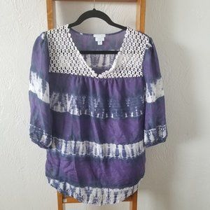Tie-Dyd Peasant Top